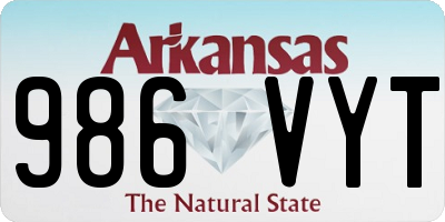 AR license plate 986VYT