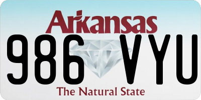 AR license plate 986VYU
