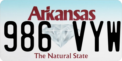 AR license plate 986VYW
