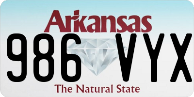 AR license plate 986VYX