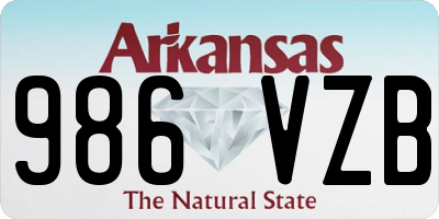 AR license plate 986VZB