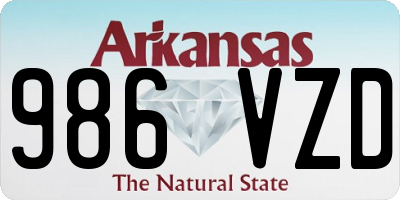 AR license plate 986VZD