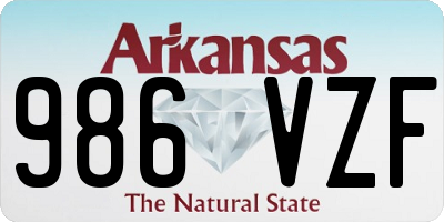 AR license plate 986VZF