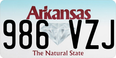 AR license plate 986VZJ