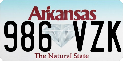 AR license plate 986VZK