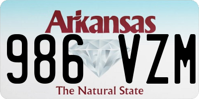 AR license plate 986VZM