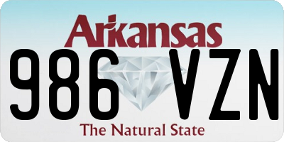 AR license plate 986VZN