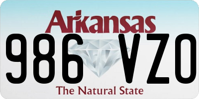 AR license plate 986VZO
