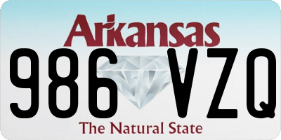 AR license plate 986VZQ