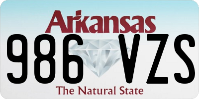 AR license plate 986VZS
