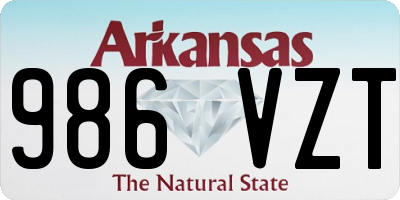 AR license plate 986VZT