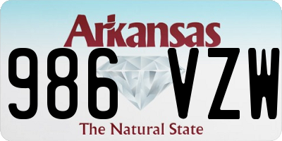AR license plate 986VZW