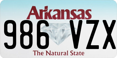 AR license plate 986VZX
