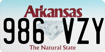 AR license plate 986VZY