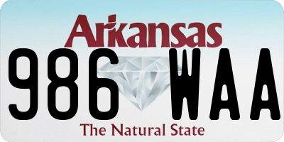 AR license plate 986WAA