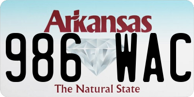 AR license plate 986WAC
