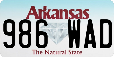 AR license plate 986WAD