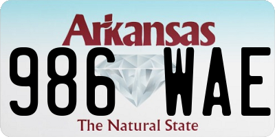 AR license plate 986WAE