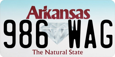 AR license plate 986WAG