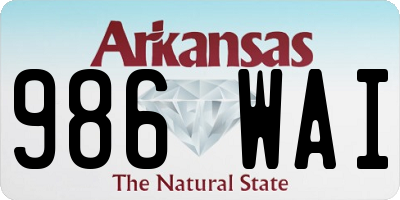 AR license plate 986WAI