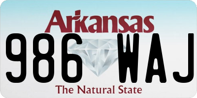 AR license plate 986WAJ