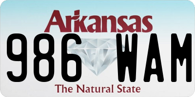 AR license plate 986WAM