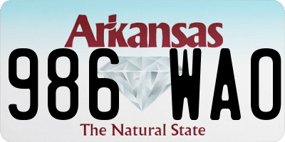 AR license plate 986WAO
