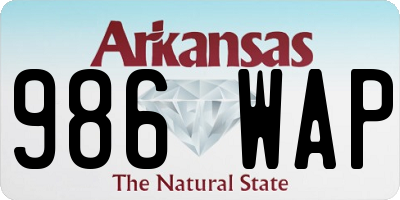 AR license plate 986WAP