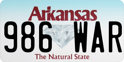 AR license plate 986WAR