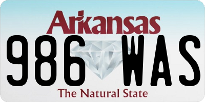 AR license plate 986WAS