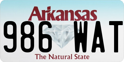 AR license plate 986WAT