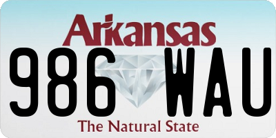 AR license plate 986WAU