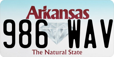 AR license plate 986WAV
