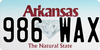 AR license plate 986WAX