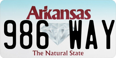 AR license plate 986WAY