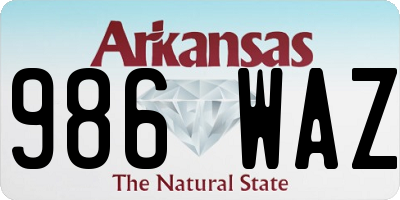 AR license plate 986WAZ