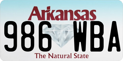 AR license plate 986WBA