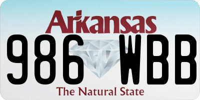 AR license plate 986WBB