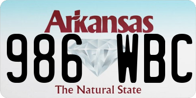 AR license plate 986WBC