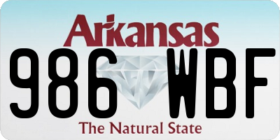 AR license plate 986WBF
