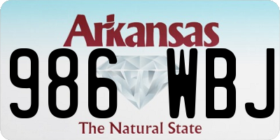 AR license plate 986WBJ
