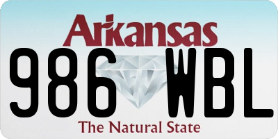 AR license plate 986WBL