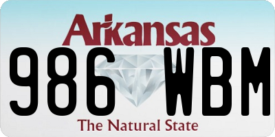 AR license plate 986WBM