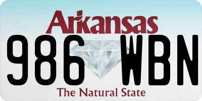 AR license plate 986WBN