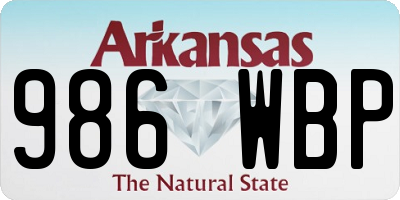 AR license plate 986WBP
