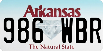 AR license plate 986WBR