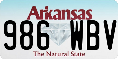 AR license plate 986WBV