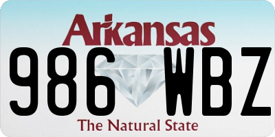 AR license plate 986WBZ