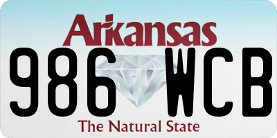 AR license plate 986WCB