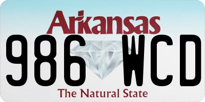 AR license plate 986WCD